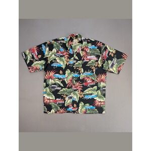 Island Collection Hawaiian Shirt Classic Cars Tropical Rayon M